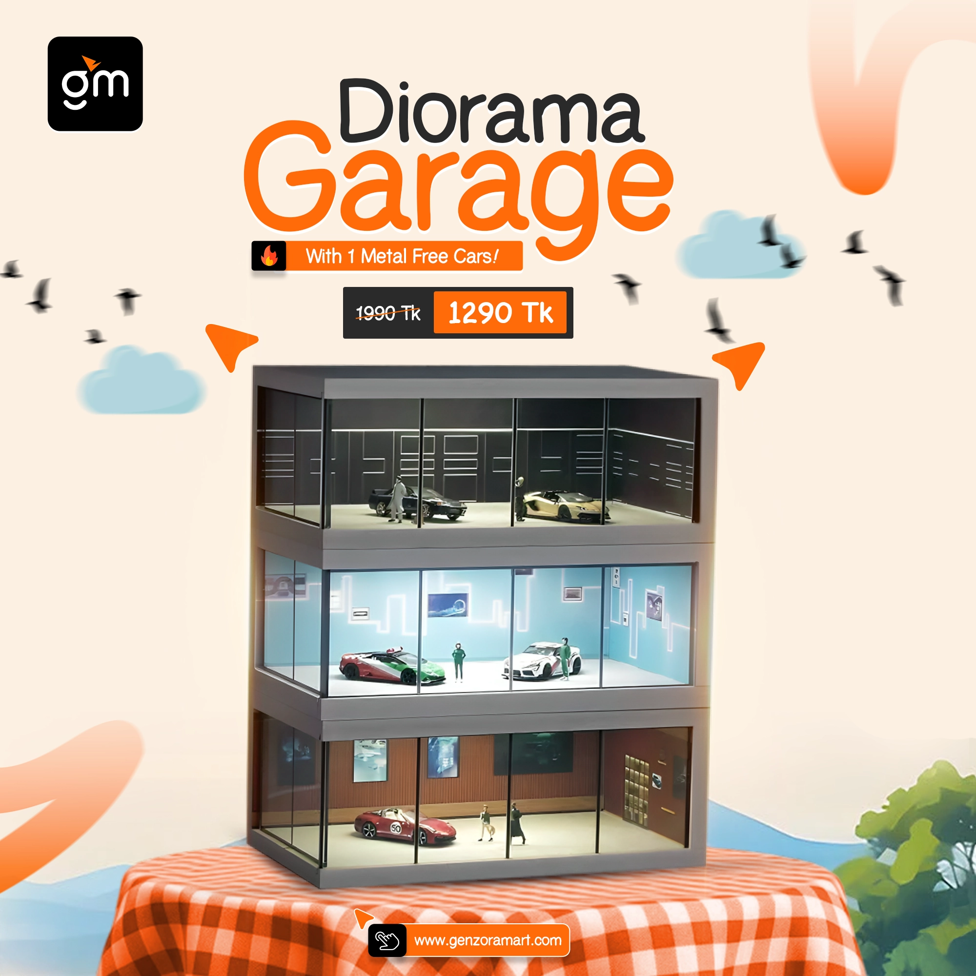 Diorama Garage Post Design copy đĨ Get Diorama Garage + 1 Metal Car FREE OR 3 Custom Plastic Cars FREE! - Image 1
